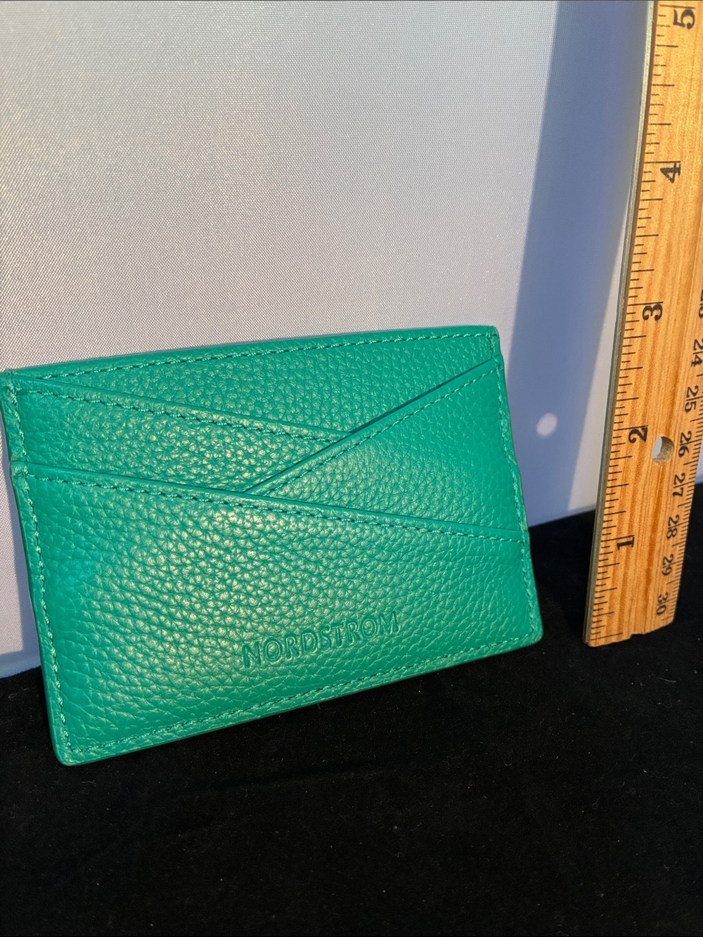 Nordstrom Teal Leather Slim Card Sleeve